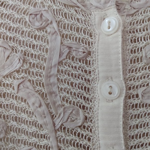 Guinevere Ivory Lace Sweater,  XS, linen and rayon - Picture 5 of 5